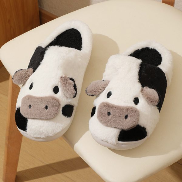 Cotton Slippers Winter New Plush Cotton Slippers Home and Indoor Warmth Cotton Slippers Cartoon Cow Slippers - Image 7