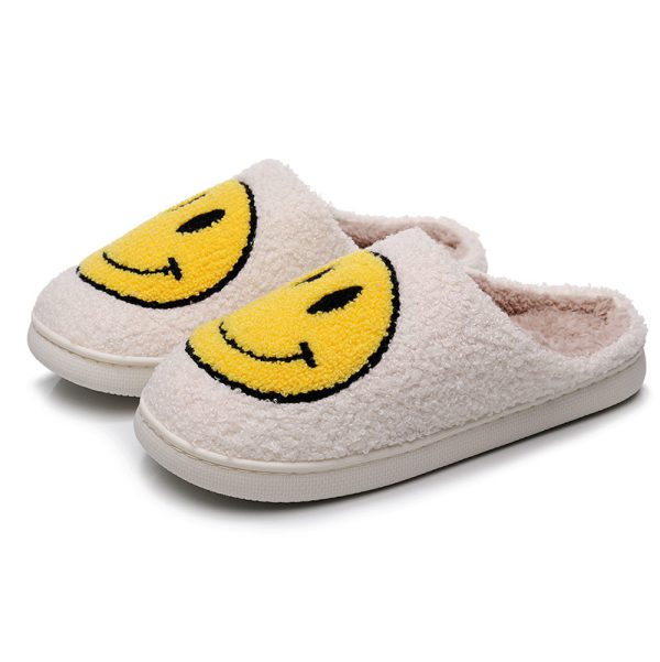 Smiling Face Cotton Slippers For Men And Women Lovers Cotton Slippers Lovely Thick Bottomed Cartoon Anti-Skid Slippers In Home - Image 15