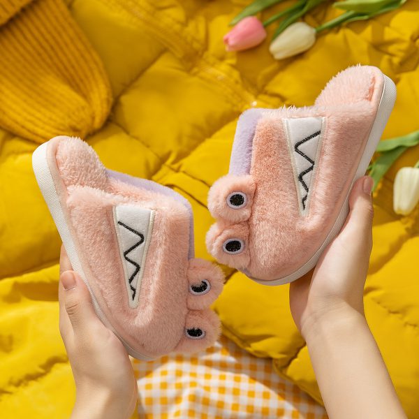 Children's Cotton Slippers Winter Korean Cartoon Home Warm Cotton Slippers Home Furry Cute Multicolor Slippers - Image 5