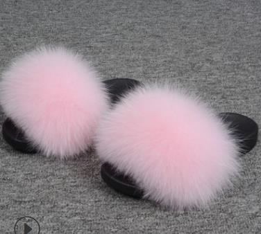 Faux Fur Slippers Women