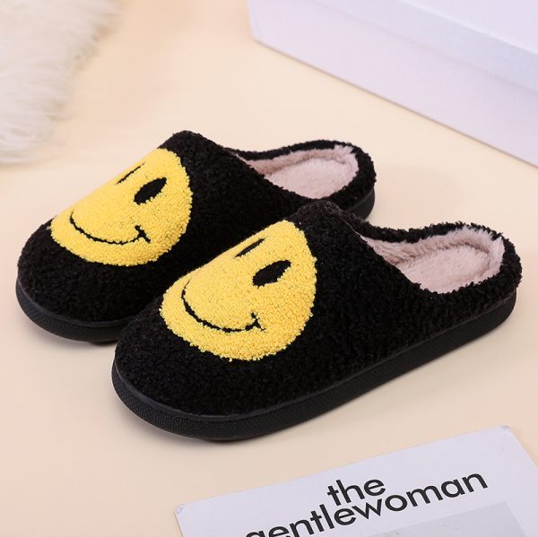 Smiling Face Cotton Slippers For Men And Women Lovers Cotton Slippers Lovely Thick Bottomed Cartoon Anti-Skid Slippers In Home - Image 9